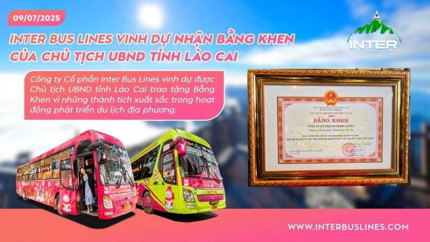 Inter Bus Lines vinh dự đón nhận Bằng khen của Chủ tịch UBND tỉnh Lào Cai